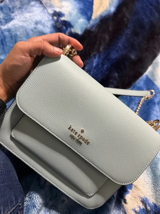 kate spade light blue Pebbled Leather Chain Crossbody - Picture 4 of 4